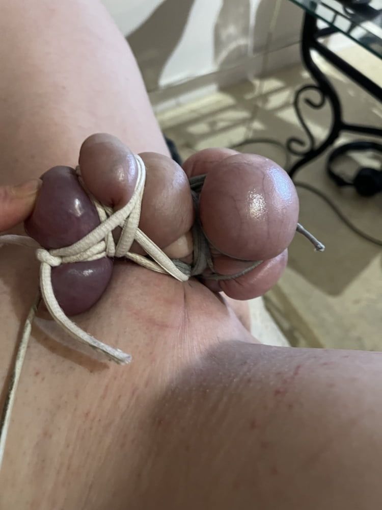 bondage cbt balls and penis saline injection 