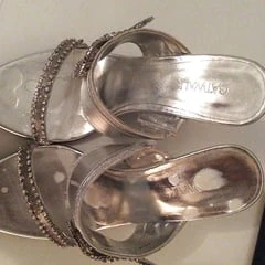 silver sandals cum