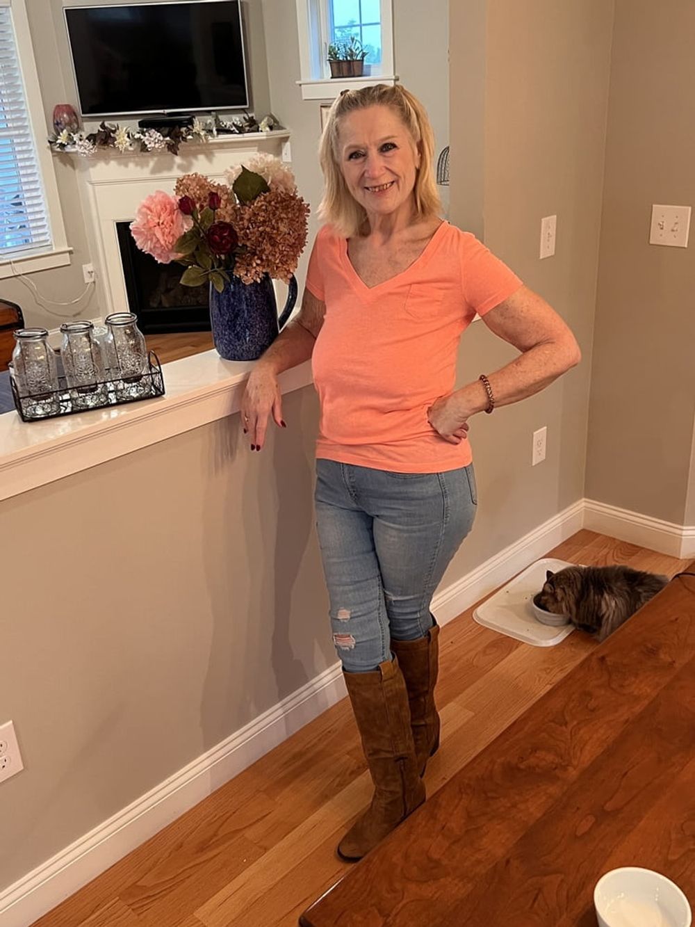 Orange Top and Blue Jeans 