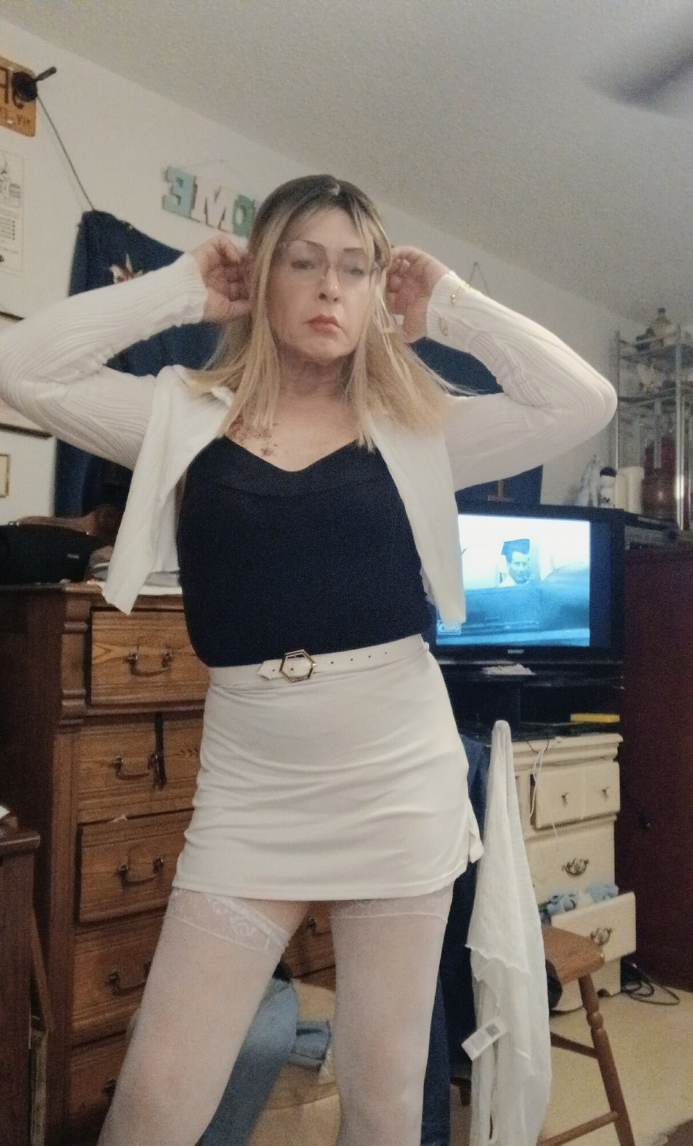 Lisa B. In a white skirt #7