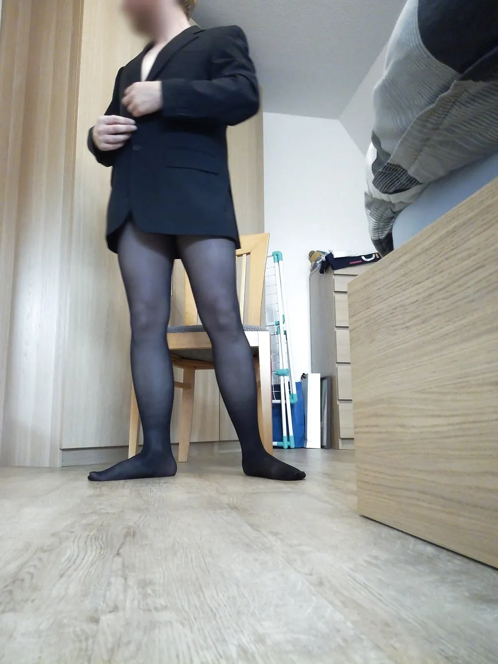 Wearing my black pantyhose again #45