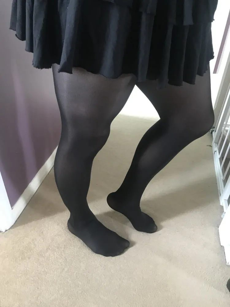 My arse in sexy black pantyhose