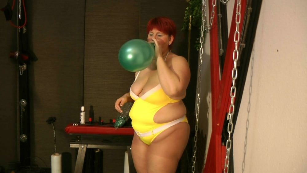 Balloon fun in a bathing suit #19