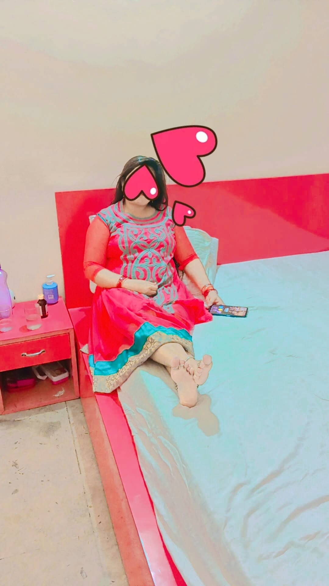 Hotwife Ankita in Pink Frock 