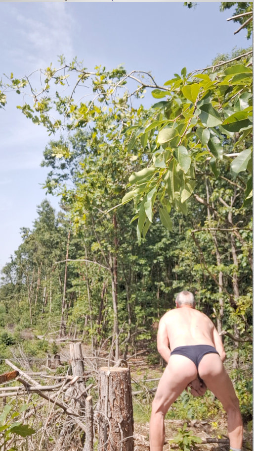 GRANDPA EXHIBITIONIST PUBLIC WOODS CRUISING CUMSHOT  #36