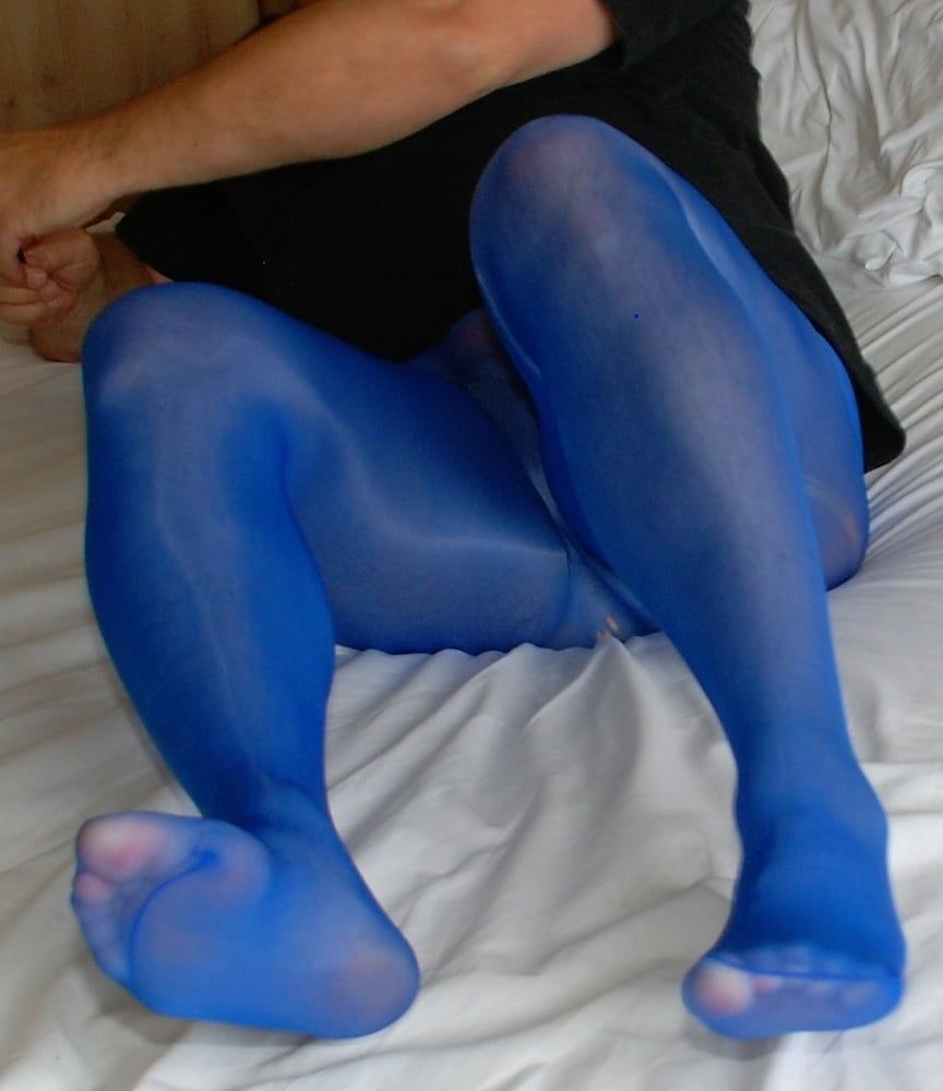 sexy Pantyhose electric blue shiny semaless #9
