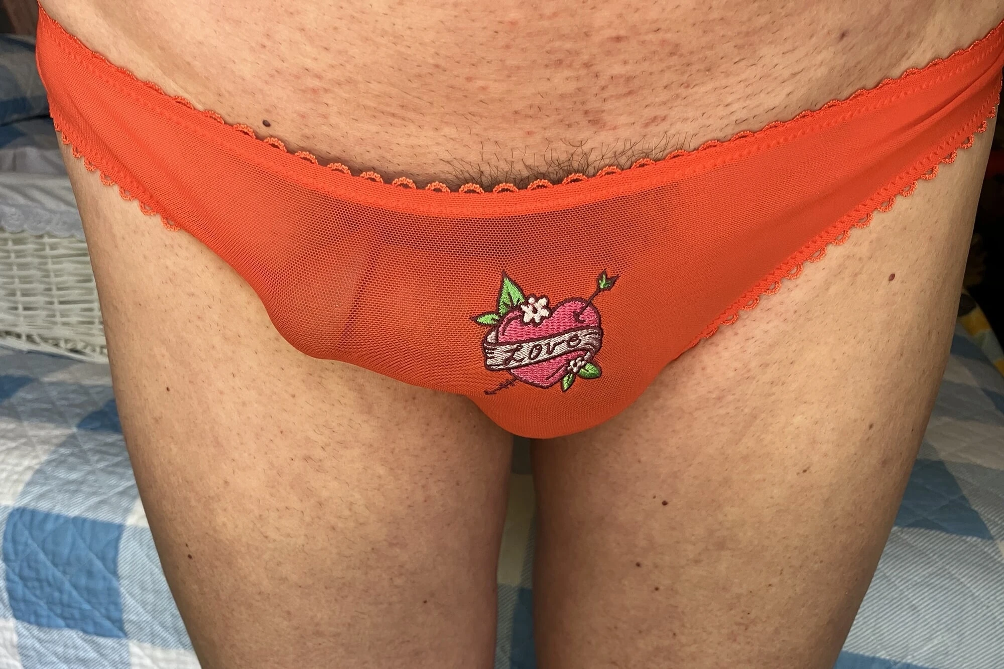 Peeking out of panties