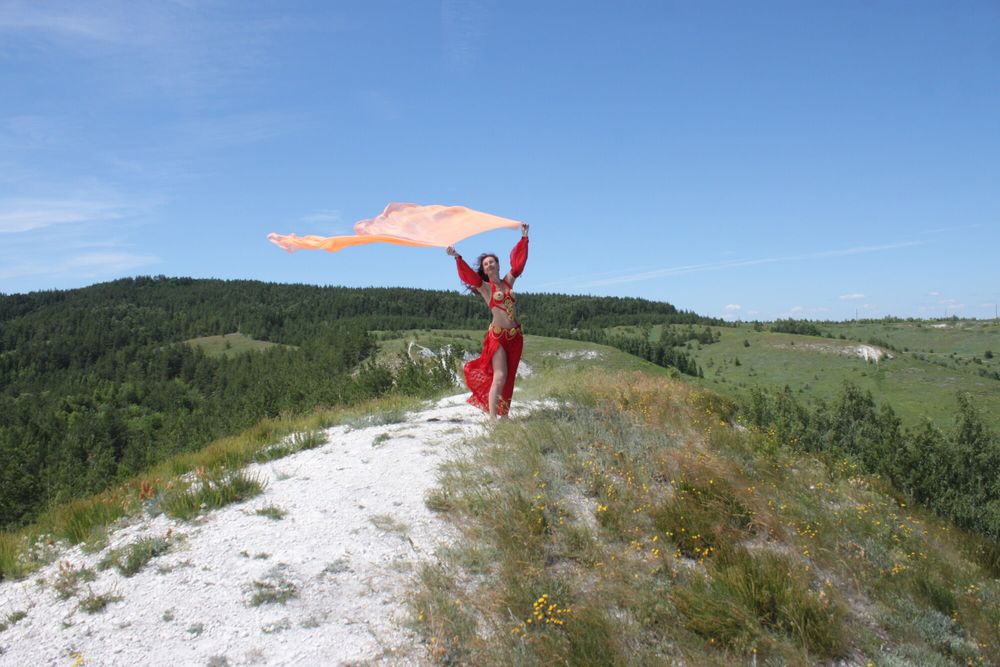 On top with an orange shawl #20