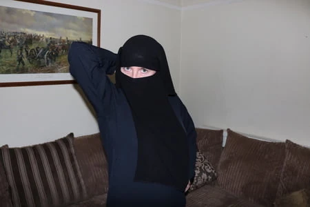 wife in burqa niqab stockings and suspenders         