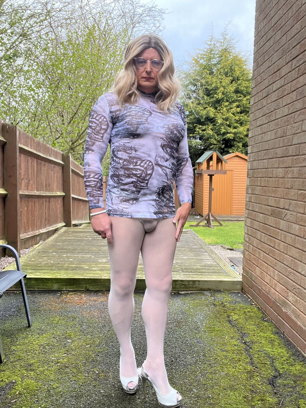 Amateur Crossdresser Kellycd2022 sexy milf in white  #16