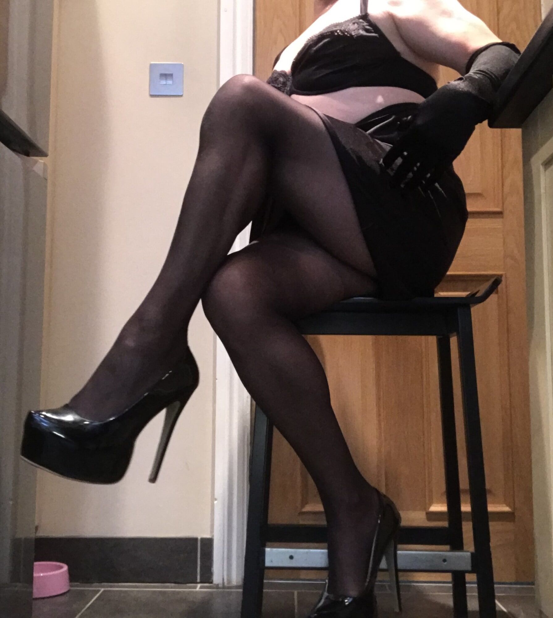 sexy slut in sheer black tights #4