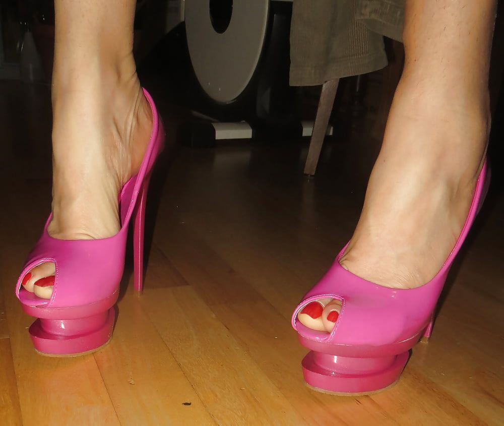 my wifes pink heels #10