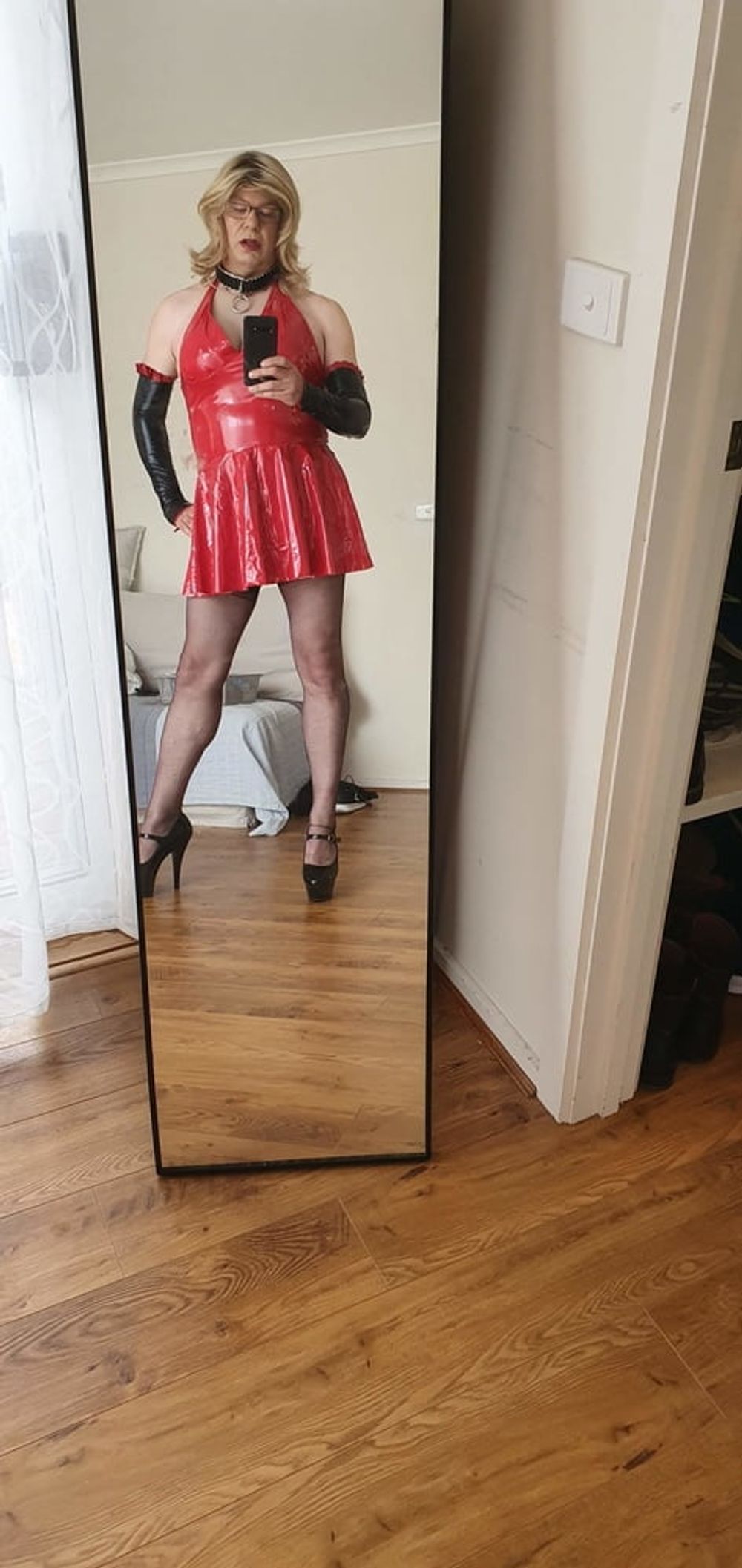 Rachel Latex in Red PVC #15