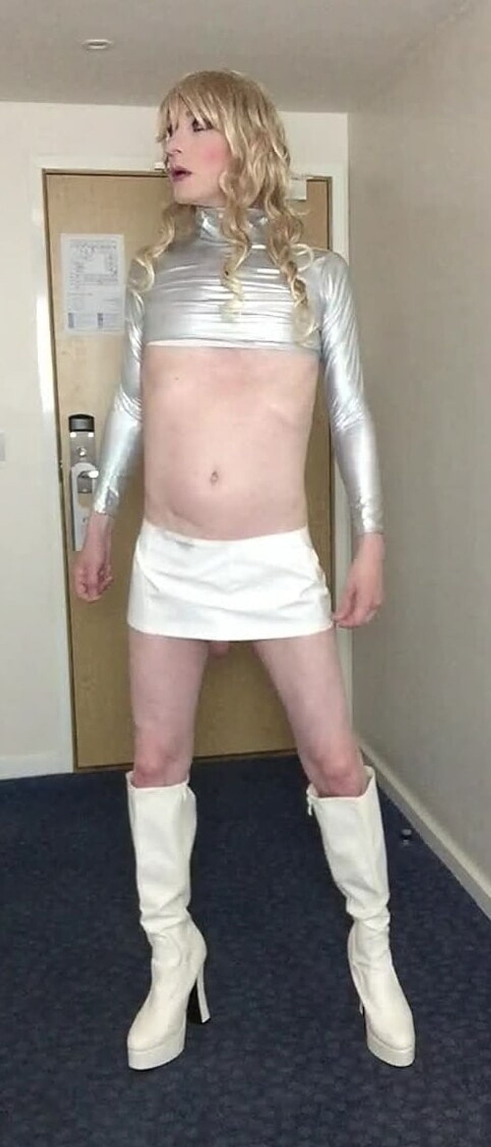 Sissy Sandra Poses In Silver #15