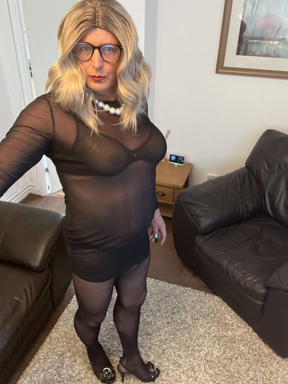 Amateur Crossdresser Kellycd2022 sexy milf in seamless hose #31