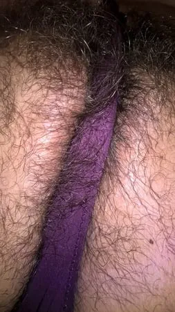 hairy wet wife in purple panties         