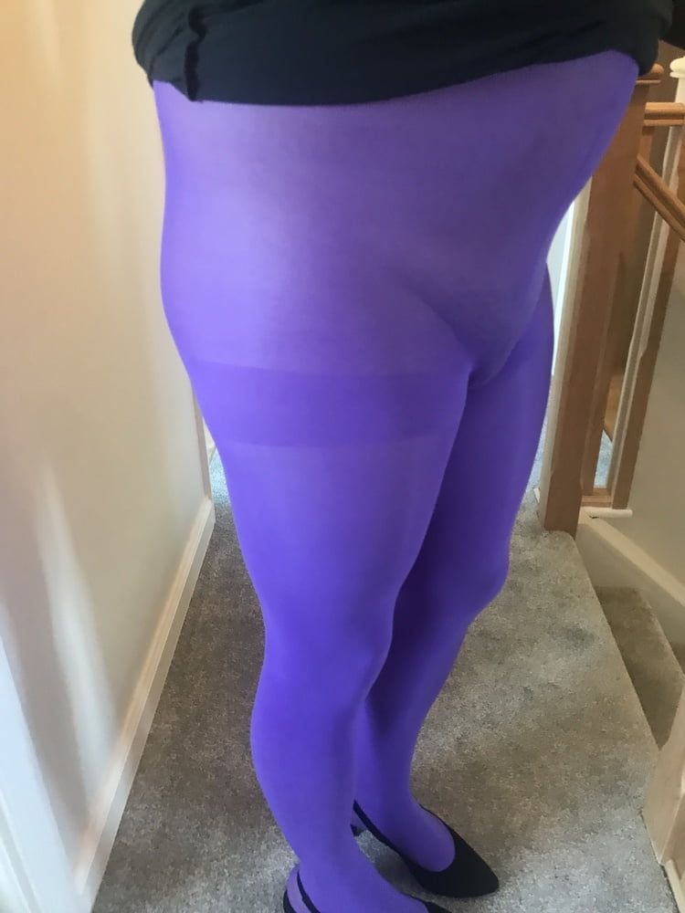 Wearing Purple tights pantyhose #25