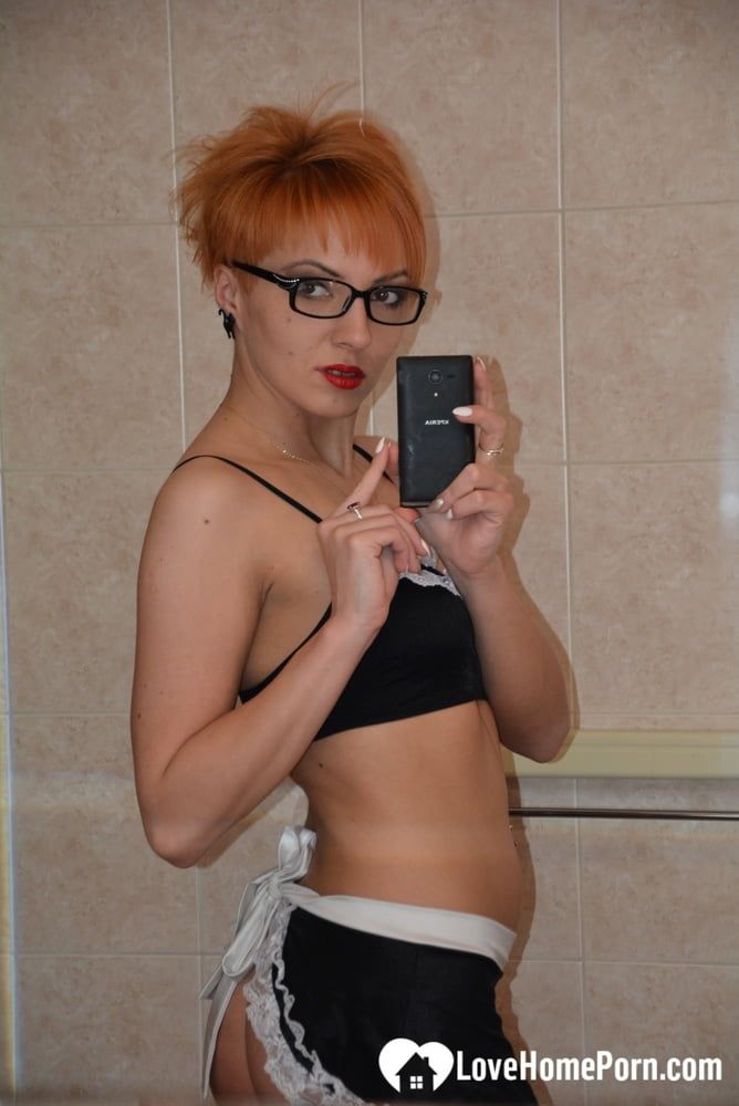 Redhead MILF with glasses will get you excited #6