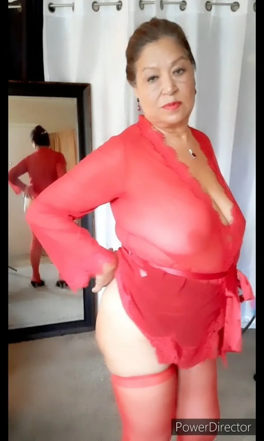 Bbw Mature Granny Mirror - Mature bbw woman in a transparent night gown: 7 Nude Pics | xHamster