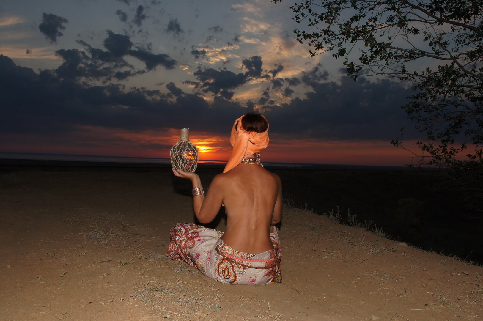 With a jug in the sunsetting sun #28