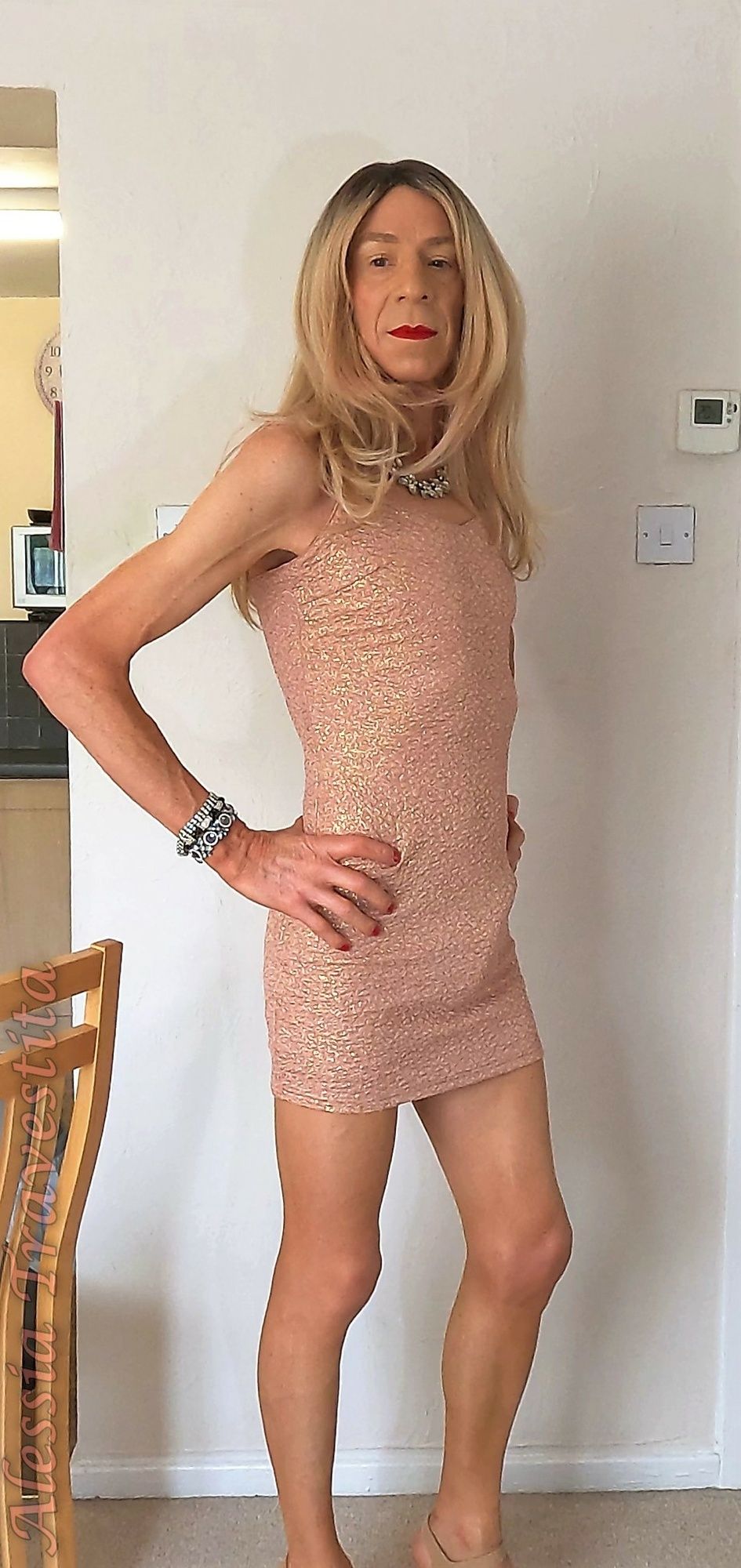 83 Alessia Travestita in Fawn Glitter Dress #3