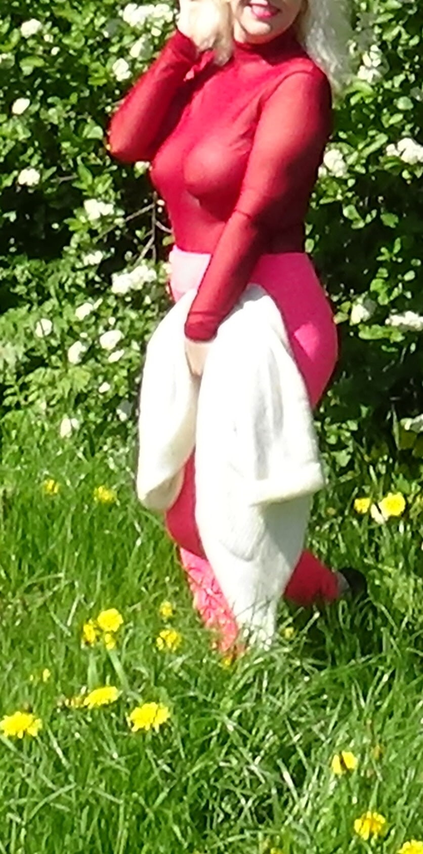 Hot tits in red nylon #7