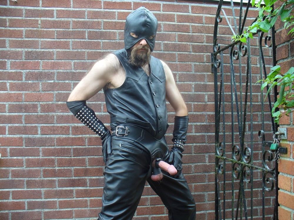 Leather Master cock harness outdoors #9