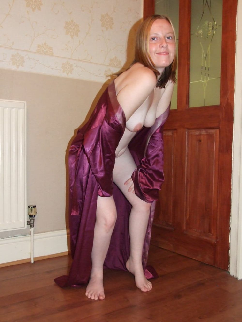 Young wife posing in silk nighty #53