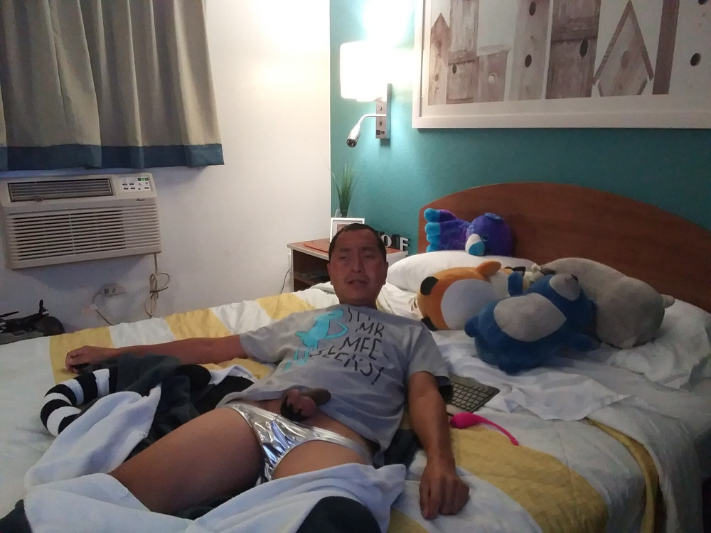 Hot asian boy wearing furry onesies and shiny undies #15