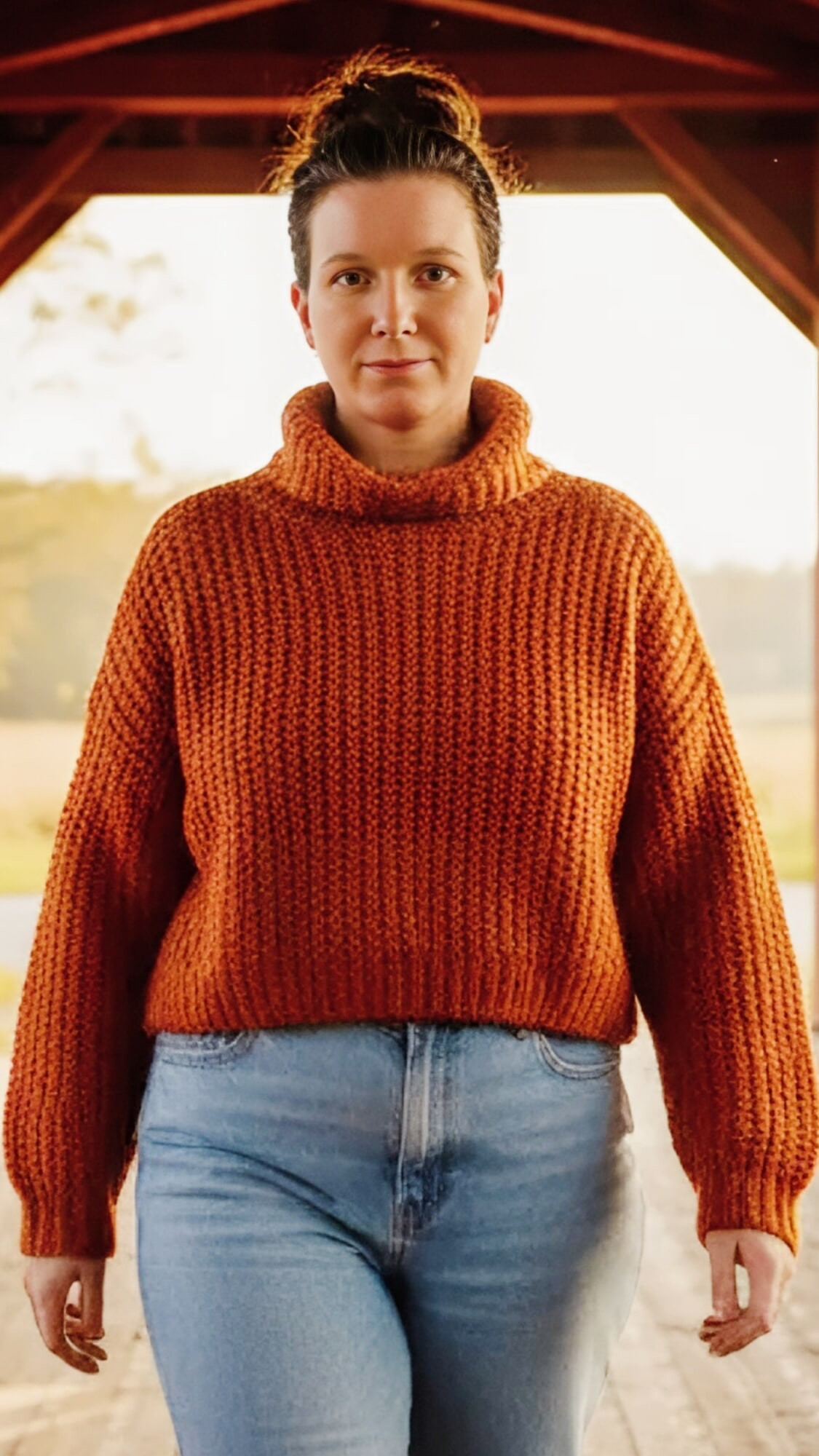 I posed in orange sweaters and nude for my 61f Arab mistress