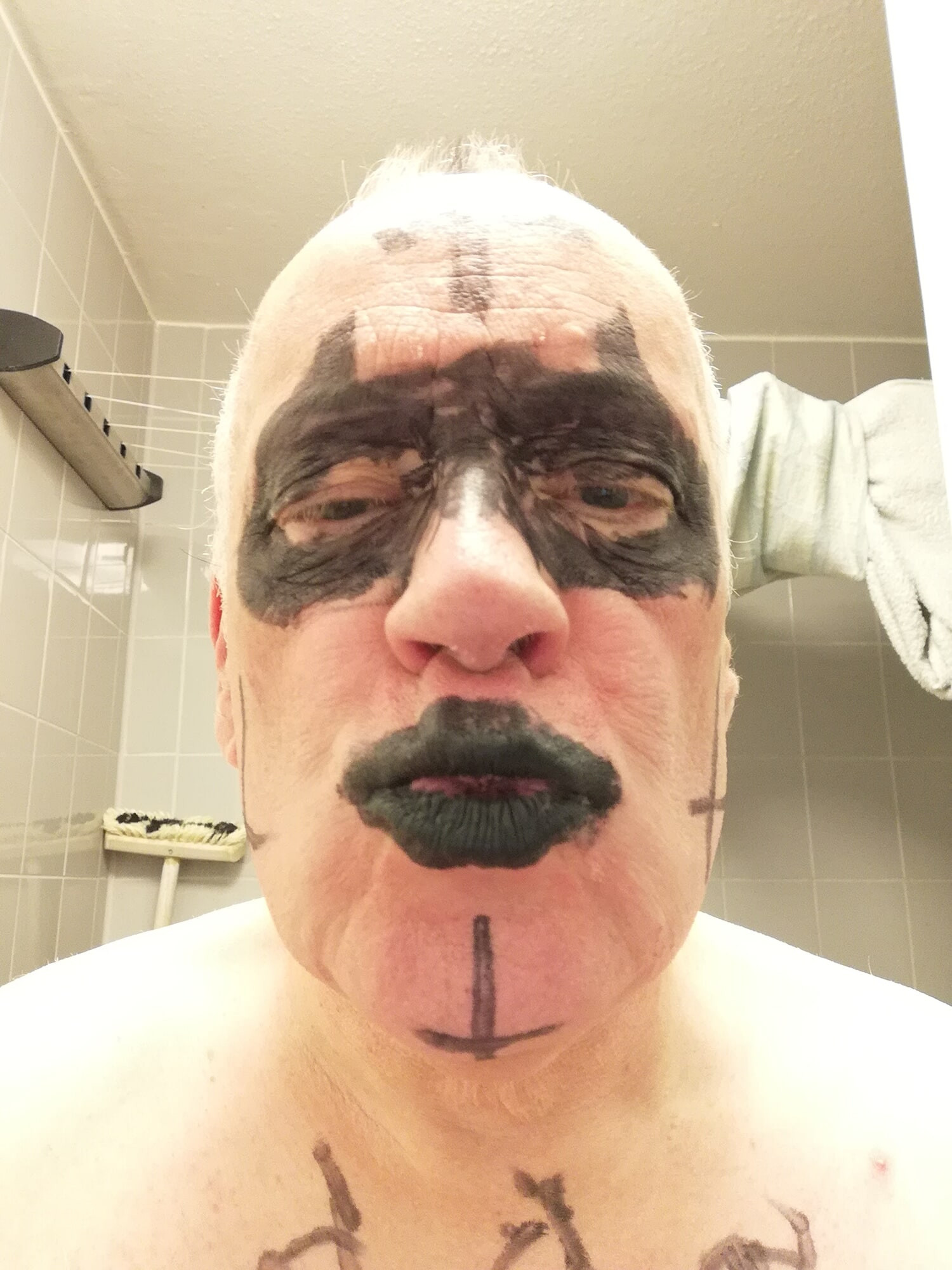 satan slave is ready for his enema sacrifice