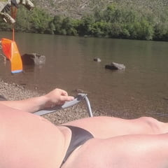Sunbathing Transwoman