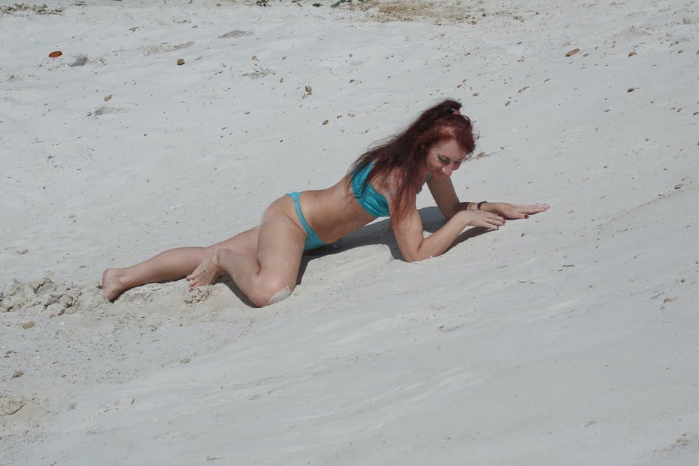On White Sand in turquos bikini #45