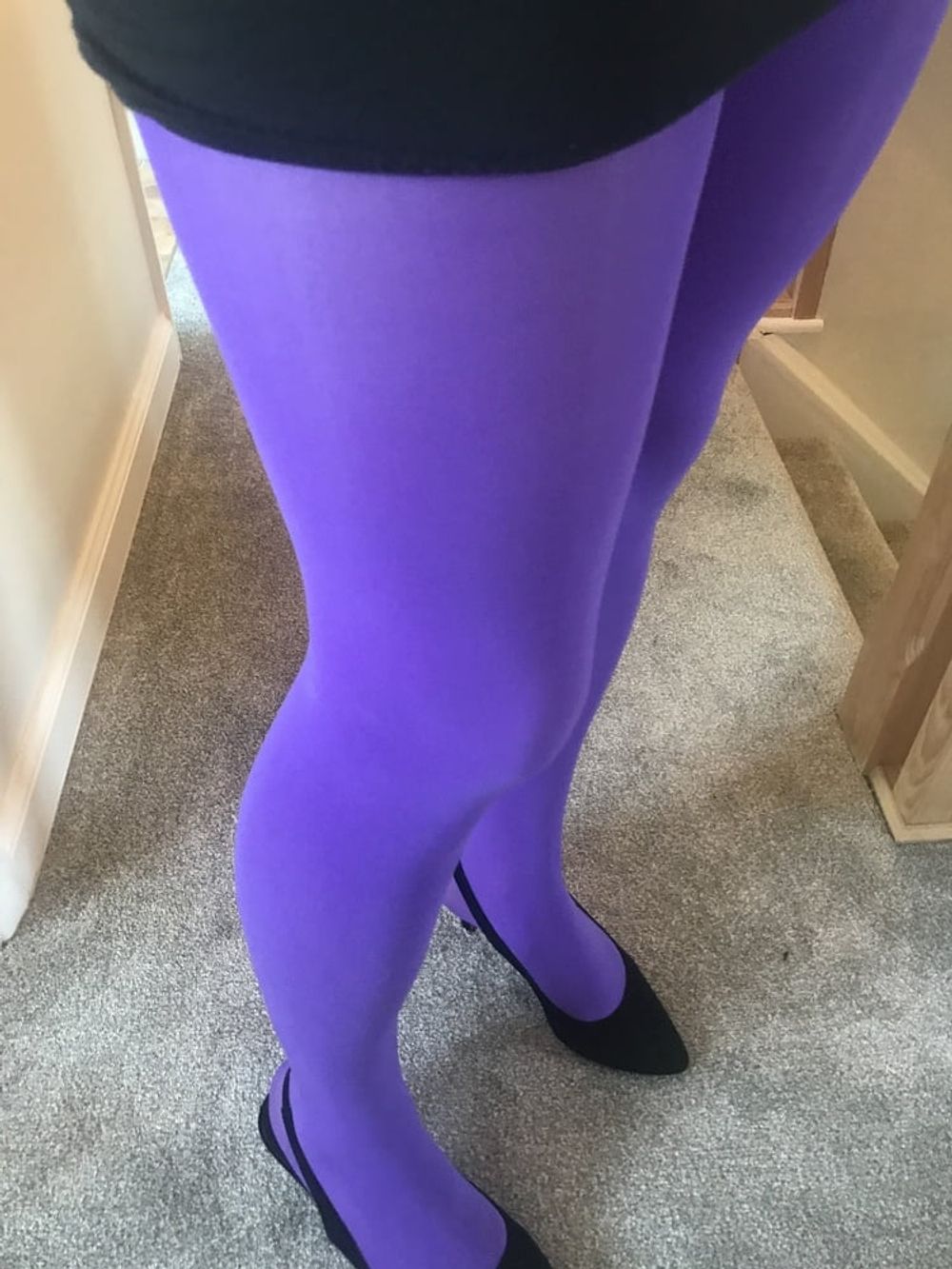 Wearing Purple tights pantyhose #36