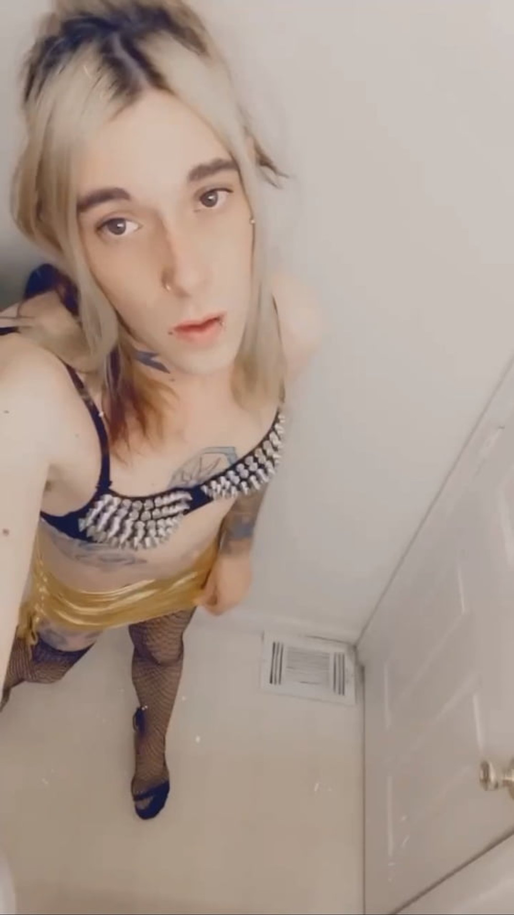 Sexy Gold Miniskirt Slut #2