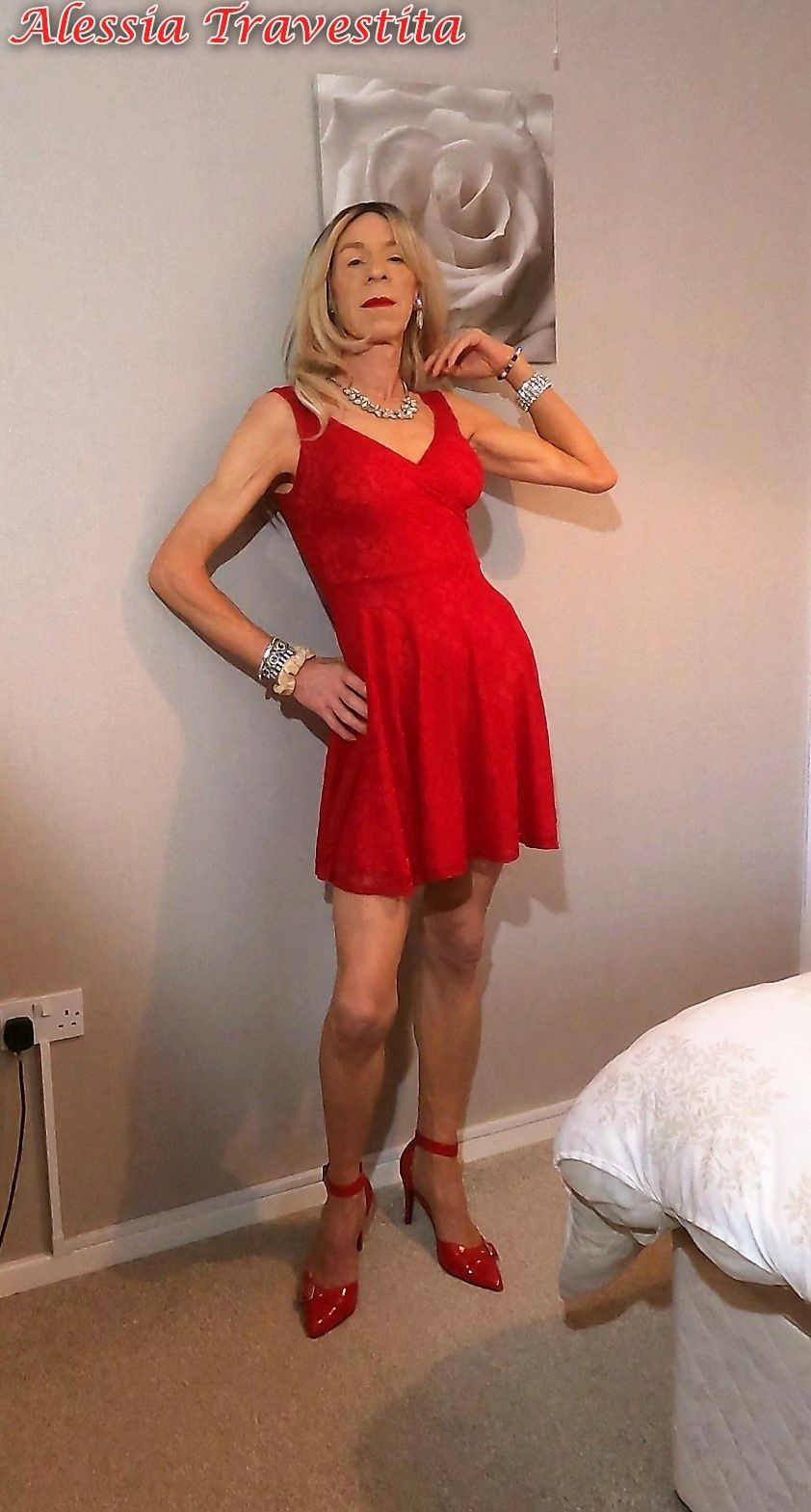 65 Alessia Travestita in Flirty Red Dress #26