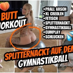 Naked on the exercise ball