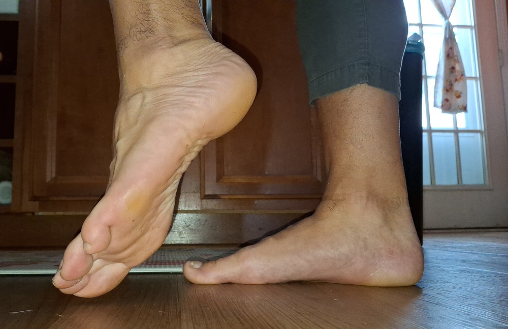 Floor view of me posing my soft feet #14