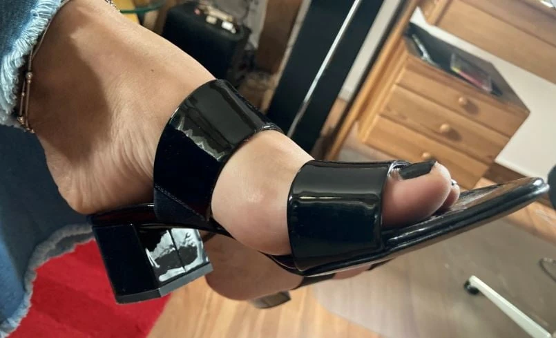 Black Patent Mules and Sexy Feet #14