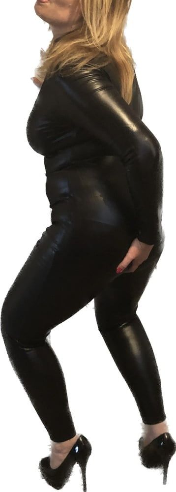 Stacey loves her tight PVC catsuit #5
