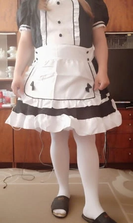 sissy maid aleksa dressing and undressing         