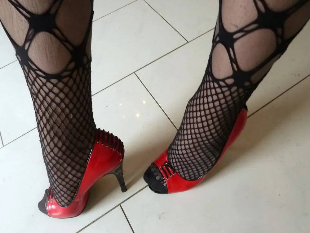 My wife's pantyhose, socks and heels #4