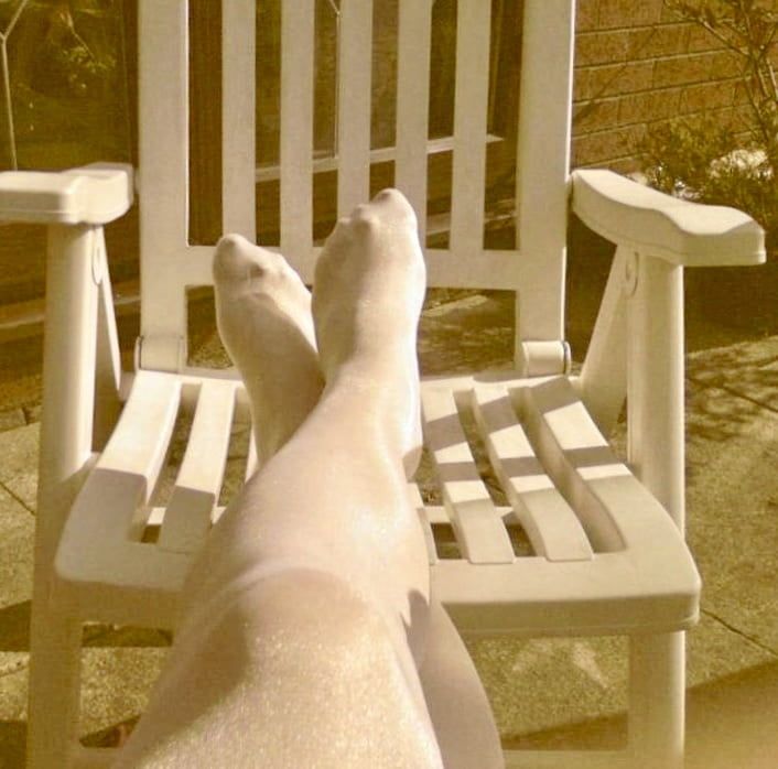 White stockings outdoors  #13