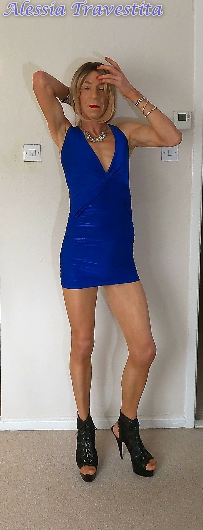 77 Alessia Travestita in Blue Italian Designer Dress #54