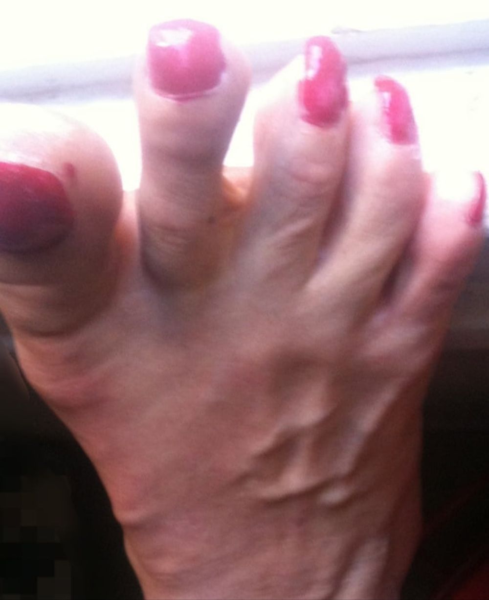 red toenails mix (older, dirty, toe ring, sandals mixed). #50