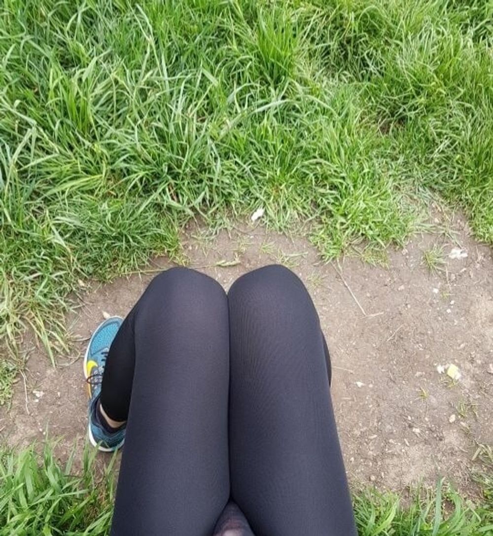 Outdoor in nylon tights #5