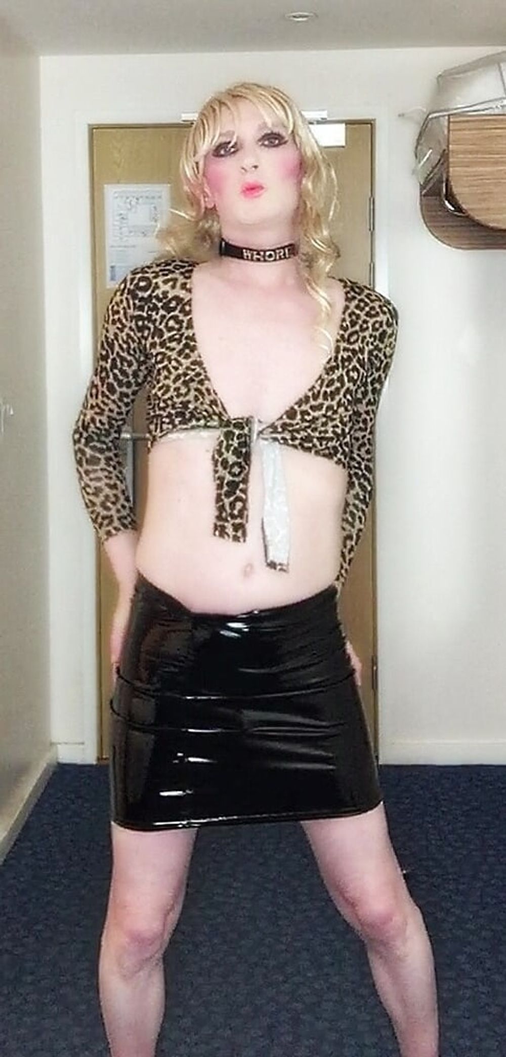 Sissy in leopard print top #2