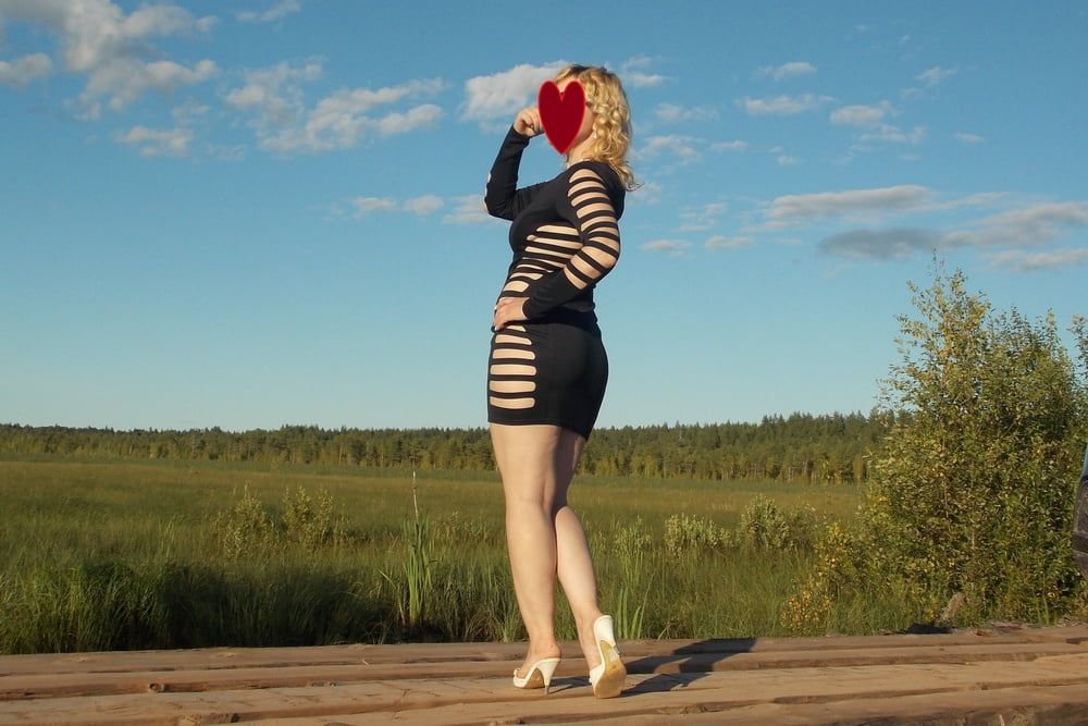my ass in black pantyhose in nature #23