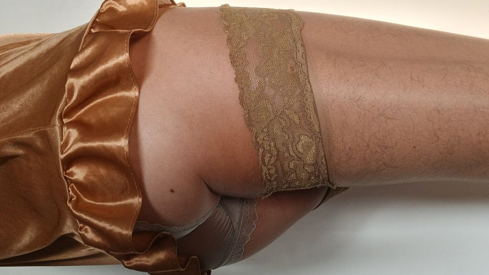 Sexy BROWN tight lingerie with a matching nightie  #5