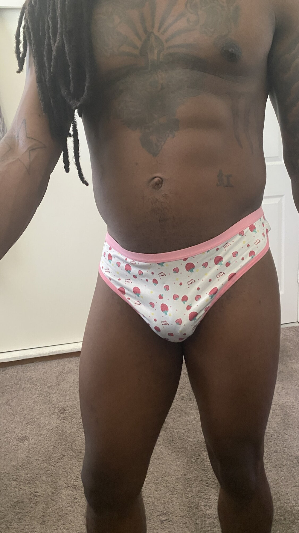 Ebony Male Fun In Thongs #7